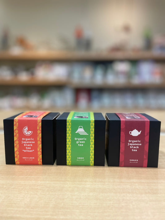 ふじえだオーガニックTea 各2g×8包（有機和紅茶 / 有機みかん入り和紅茶 / 有機緑茶）